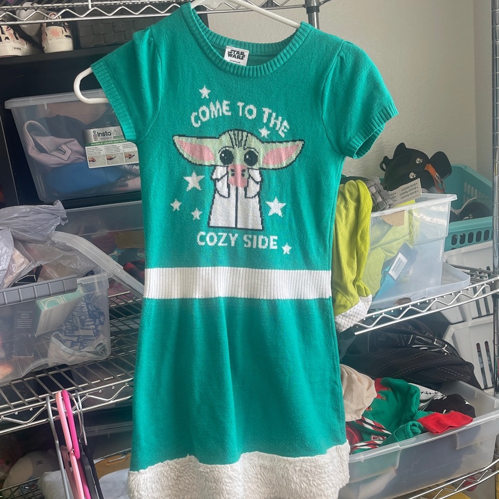Star Wars come to the cozy size girls size 7-8  sweater dress Christmas party